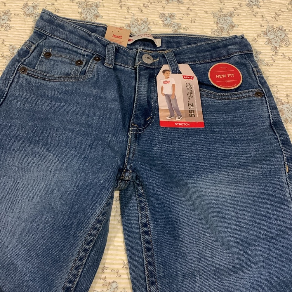 Levi’s 551Z Boys Jeans NEW Size 7x Reg adjustable waist Relax fit straight leg - Picture 3 of 10